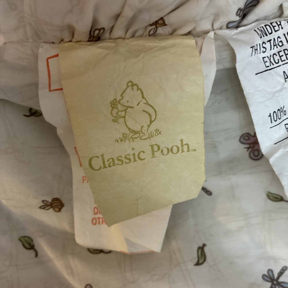 VTG Disney Classic Winnie the Pooh Crib Comforter Blanket 4x3 & Curtains Set - Picture 5 of 9